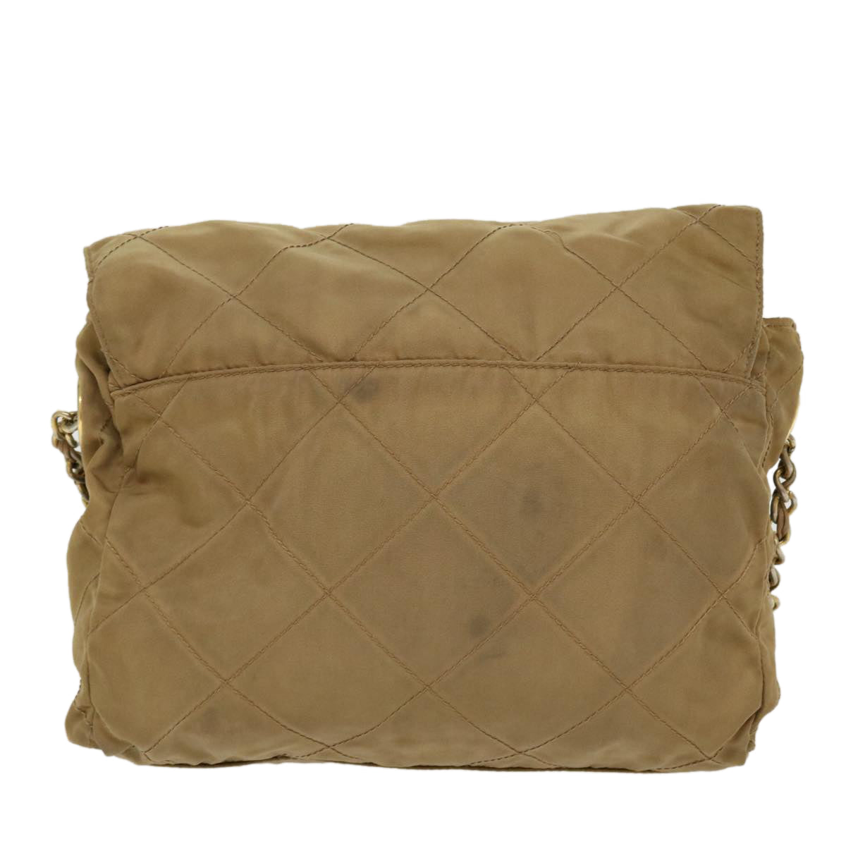 Prada Shoulder Bag Khaki Nylon Chain