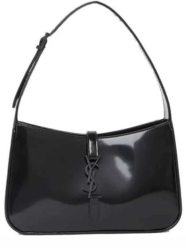 YSL Saint Laurent Saint Laurent Trending Shiny Hobo Shoulder Bag Leather Black