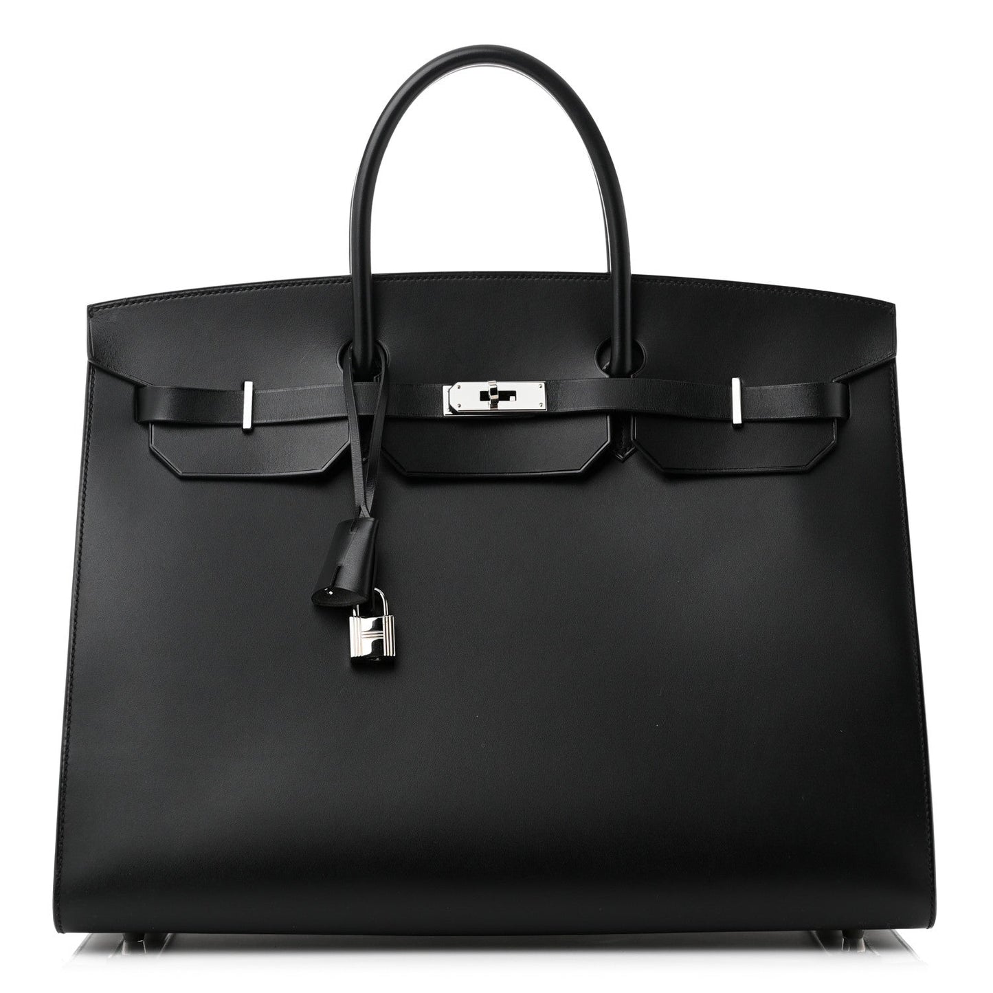 Hermes Vache Hunter Birkin Sellier Handbag Black Travel Bag