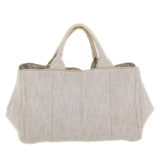 Prada Bijoux Canapa Hand Bag Auth Gray Travel Bag