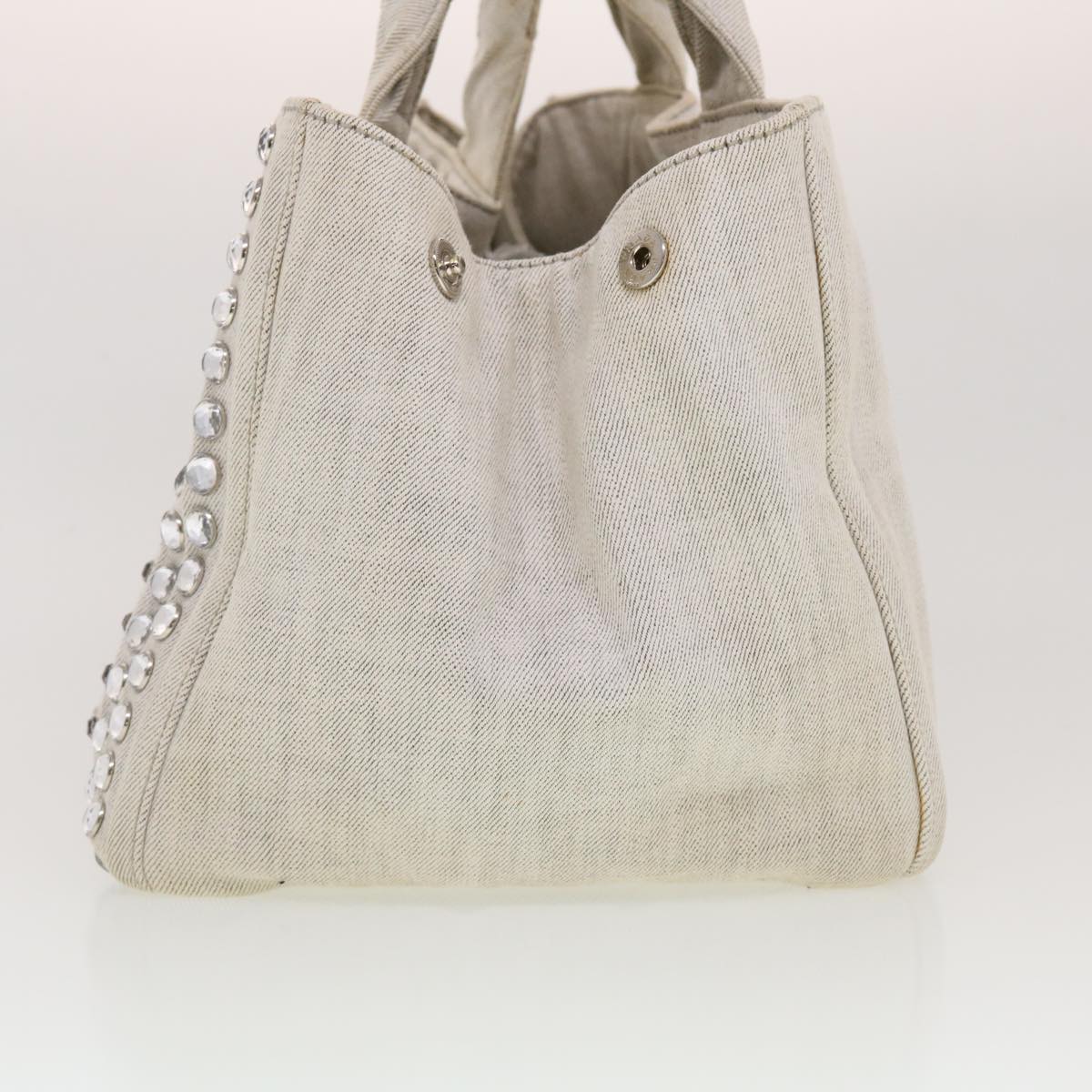 Prada Bijoux Canapa Hand Bag Auth Gray Travel Bag