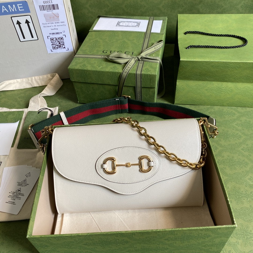 gg Horsebit 10in 26cm gg White Small Handbag
