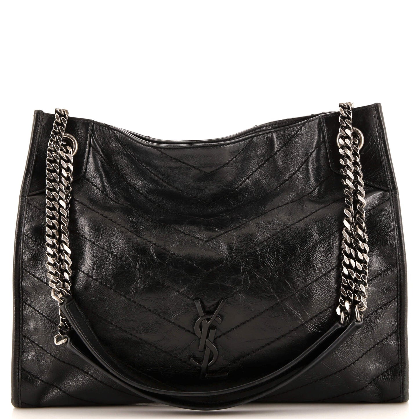 YSL Saint Laurent Saint Laurent Trending Niki Shopping Tote Chevron Leather Matelasse Tote Bag