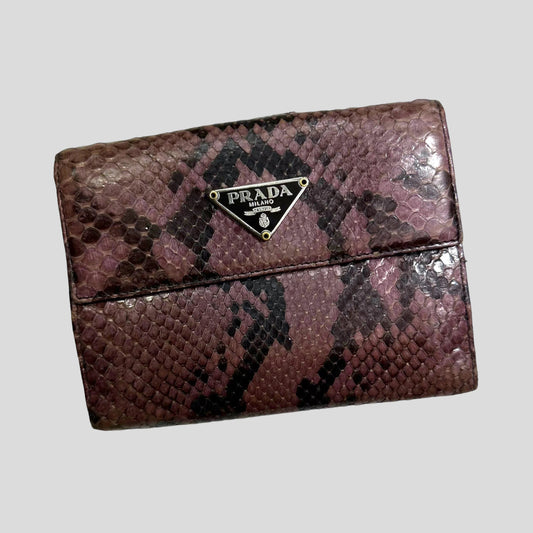 Prada Handbag Milano Snakeskin Tri-fold Wallet Python