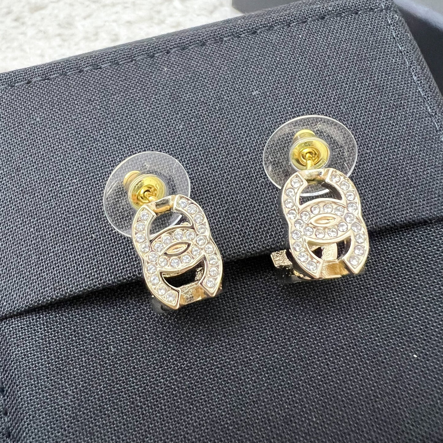Chanel Earrings with CC Logo and Diamantes in LGHW (Model: ) Jewelry