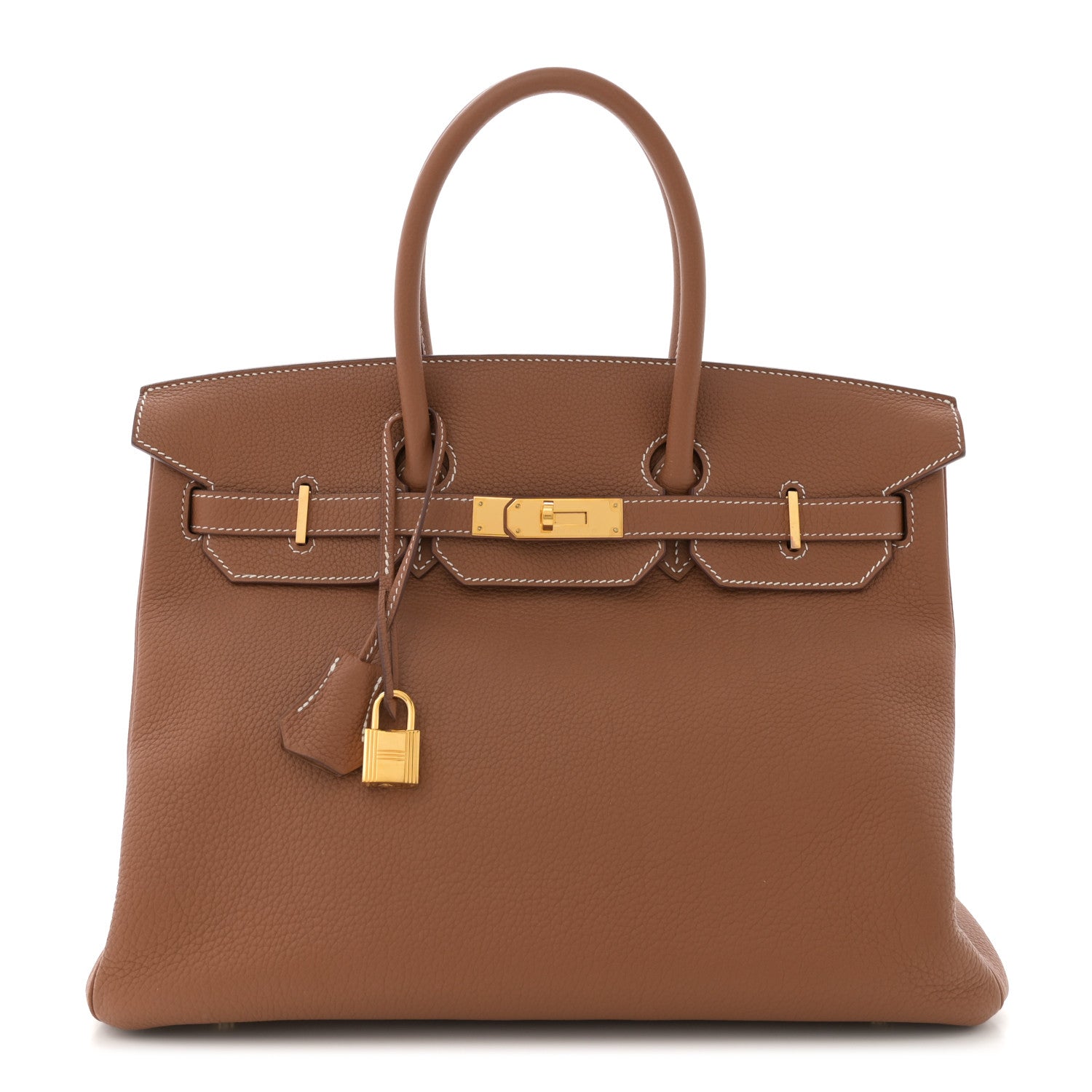 Hermes Togo Birkin Handbag Gold Travel Bag 35 Gold 1762216