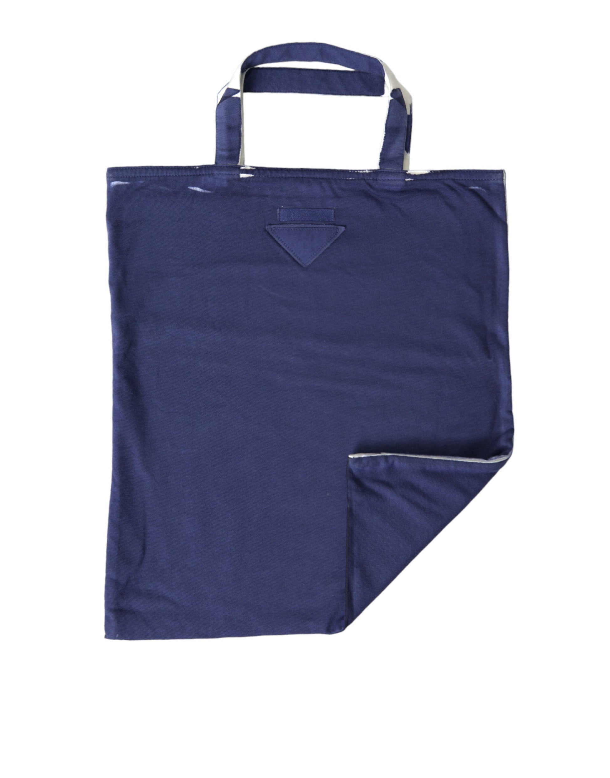 Prada Handbag Jersey Fabric Shoulder Shopping Tote Shopping Women's Blue Logo Shoulder Bag