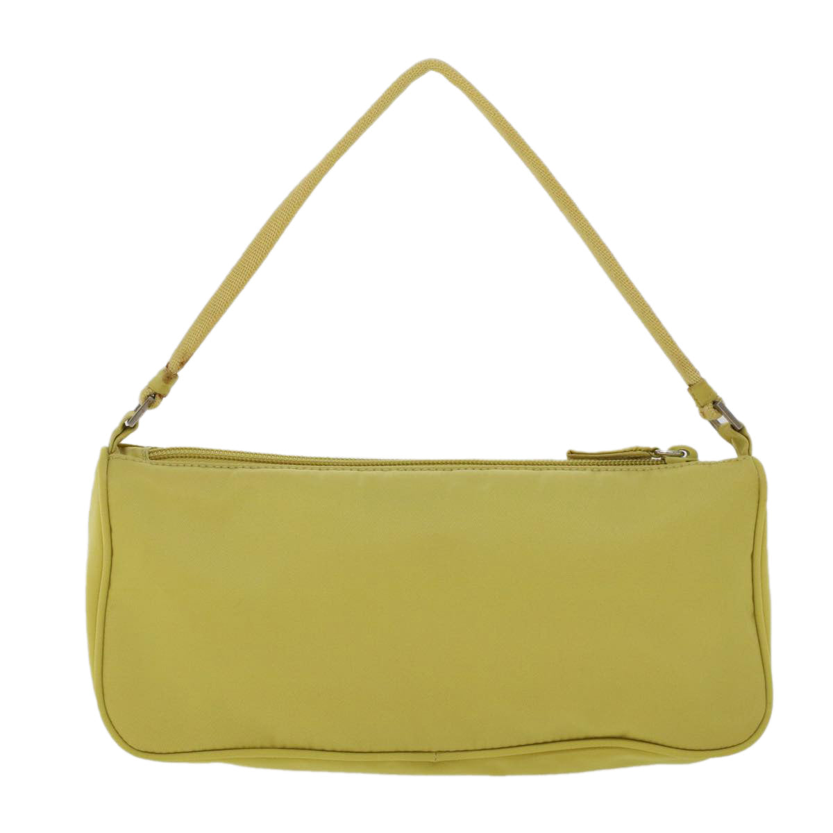 Prada Accessory Pouch Light Luxury Handbag Nylon Yellow Clutch Bag
