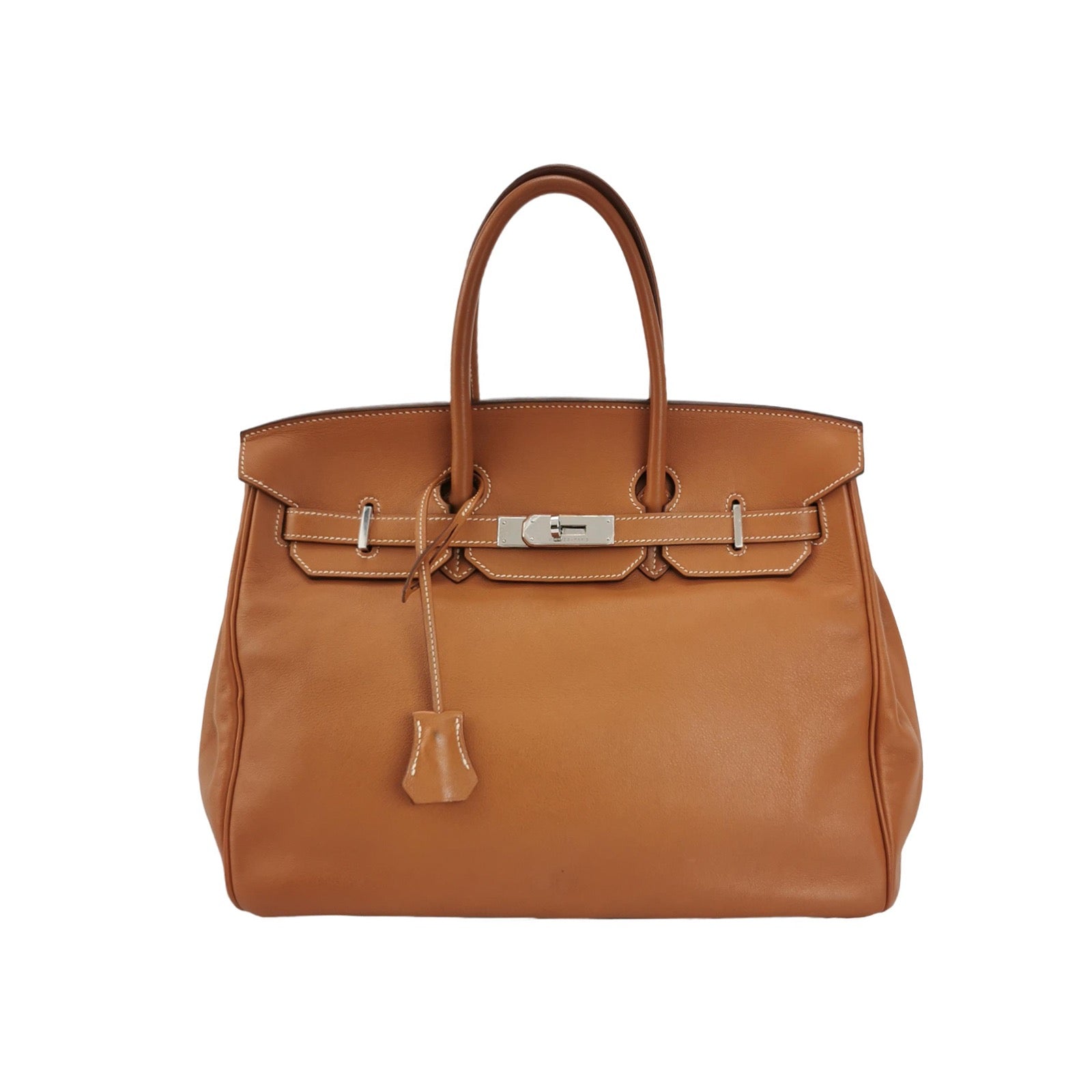 Hermes Birkin Swift Palladium Hardware Handbag Gold Travel Bag