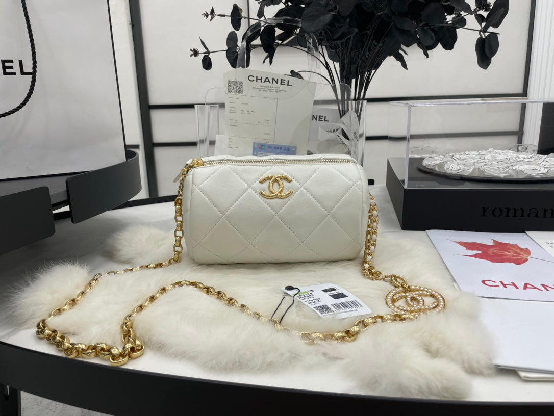 CHL Bowling 11cm 4.3in White Mini Bag Wombeaunoirrbeaunoirr 11Cm43In