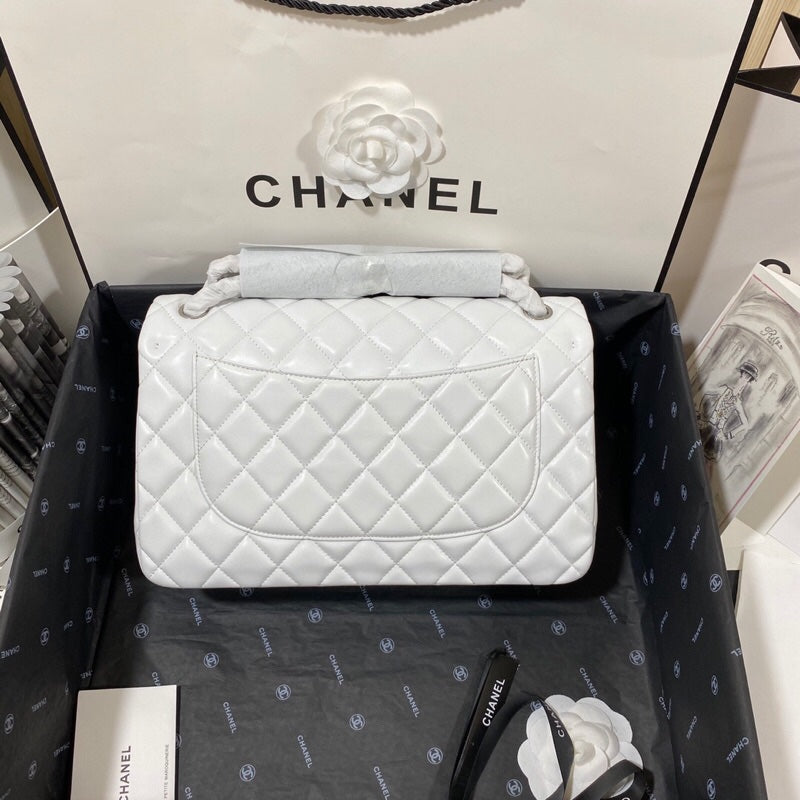 CHLLarge Classic Hardware , ’s White Silver Shoulder Bag