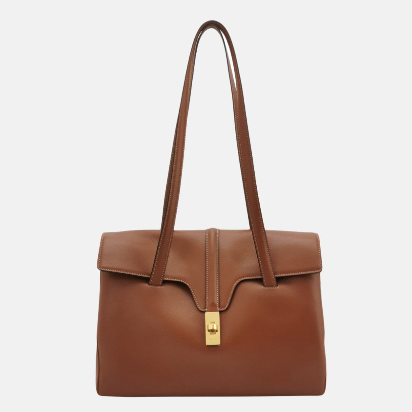Celine Medoim Soft Bag Caramel Natural Smooth Calfskin Leather Tan Travel Bag