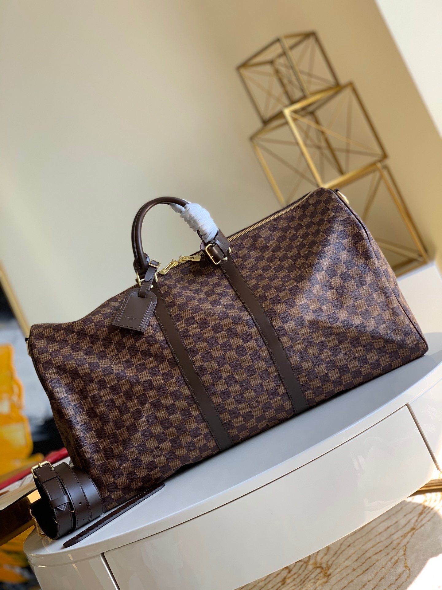 Top Quality Damier Travel Bag Brown