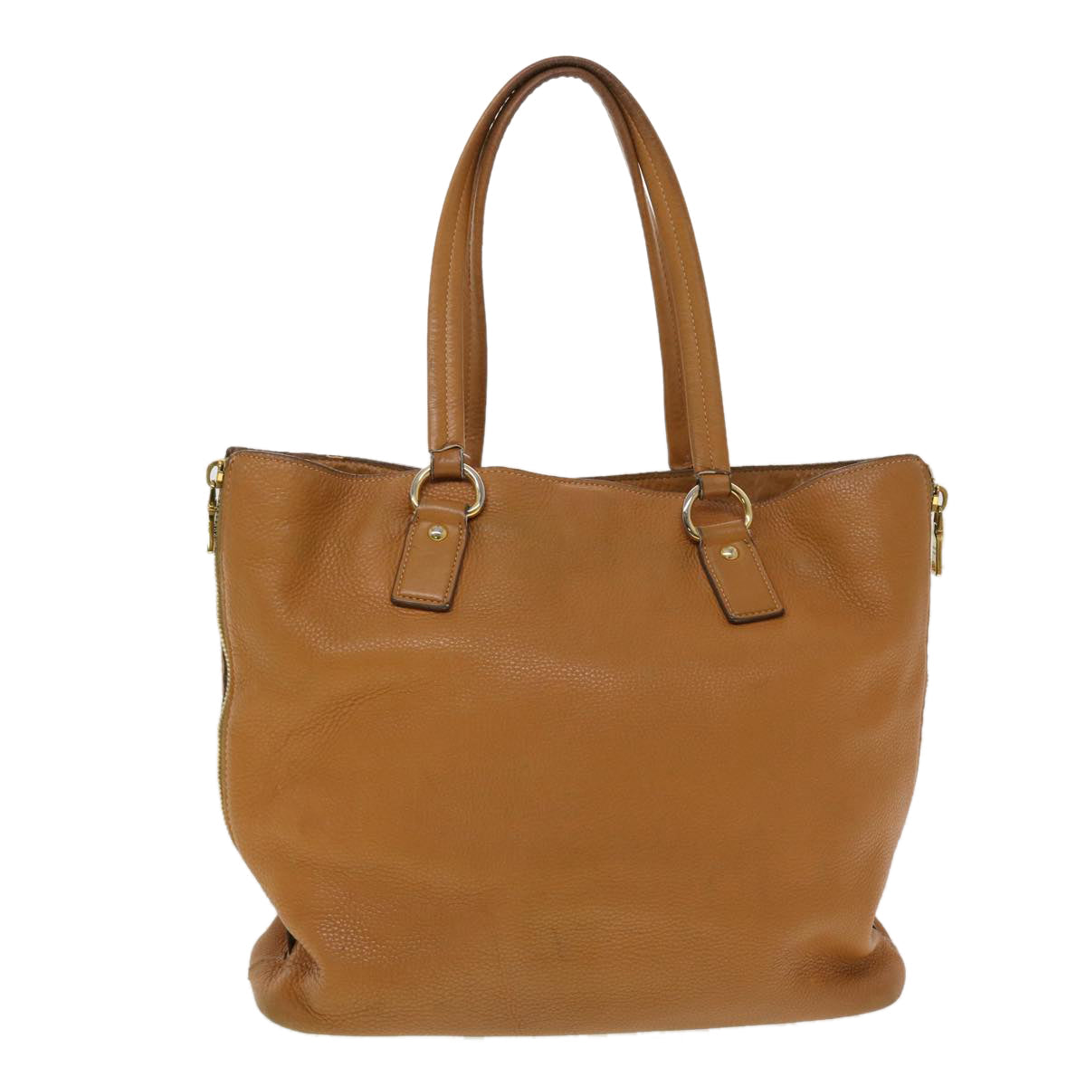 Prada Tote Bag Auth Leather Brown Brown Auth 45190