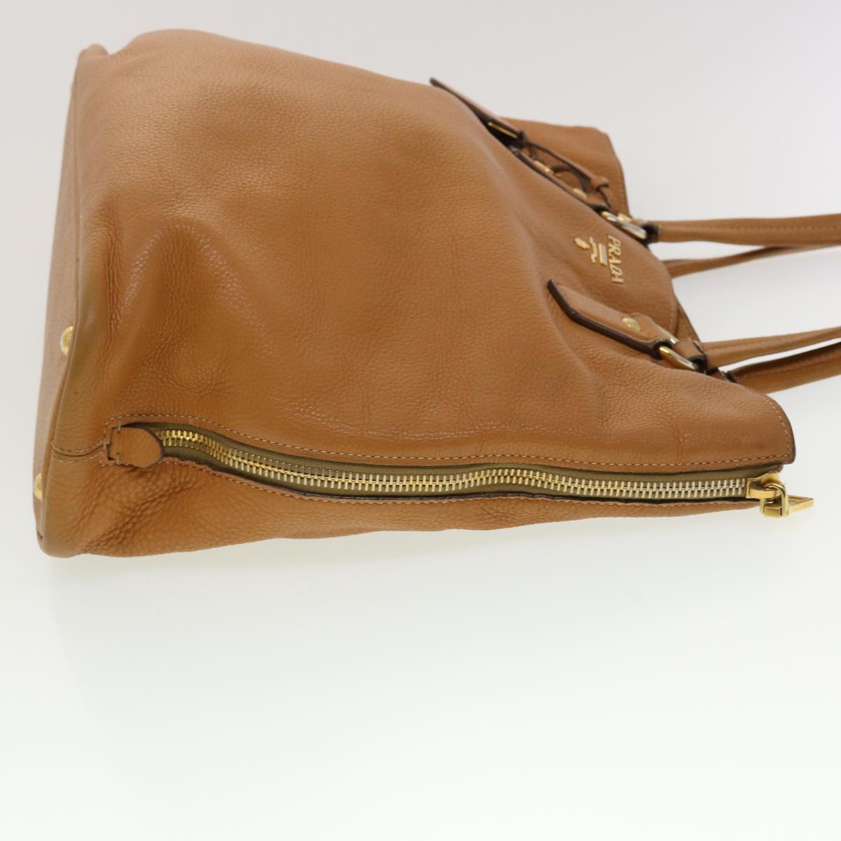 Prada Tote Bag Auth Leather Brown Brown Auth 45190