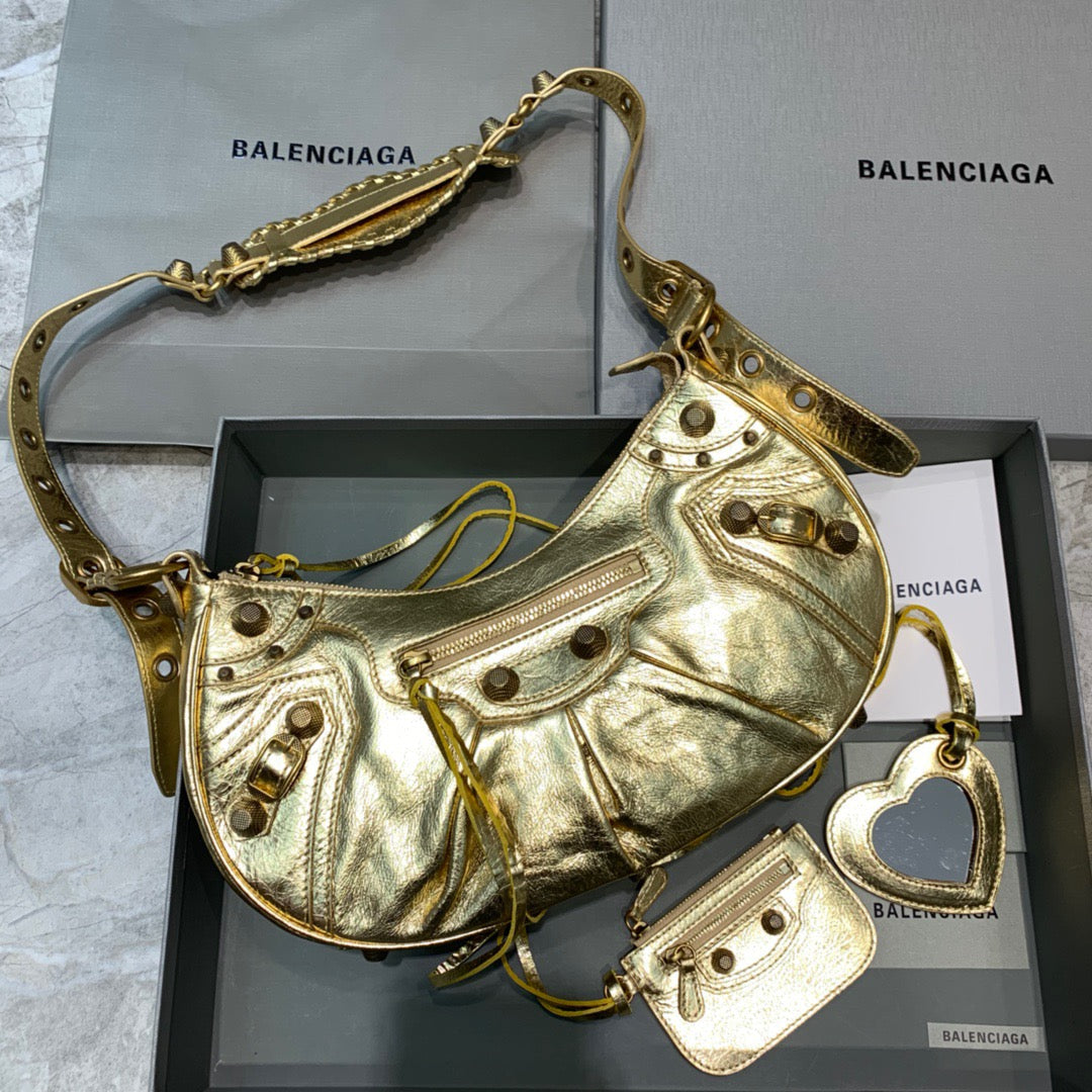 Balen Le Cagole Xs Shoulder Bag In Gold