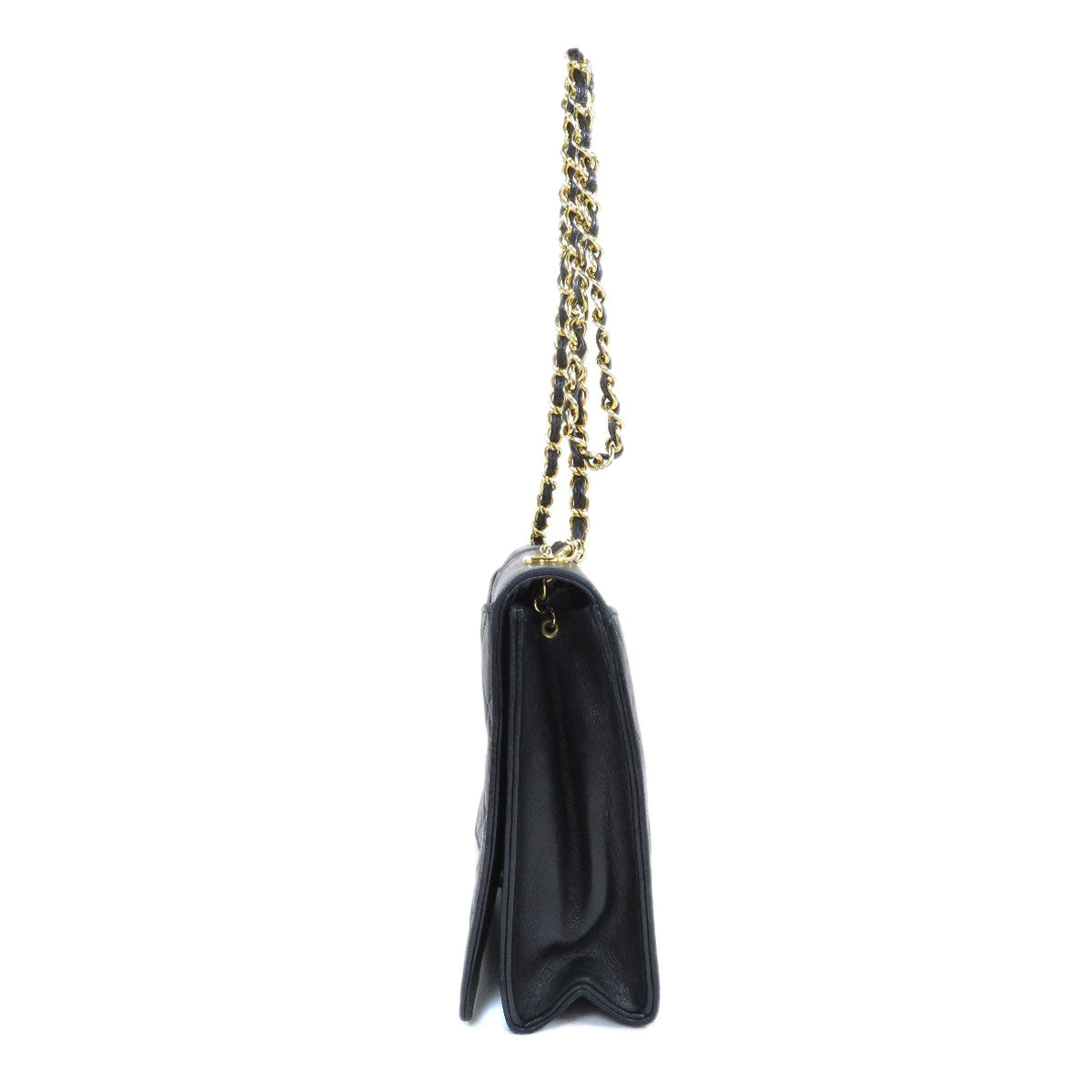 Chanel Cocomark Shoulder Bag Lambskin Black Gold