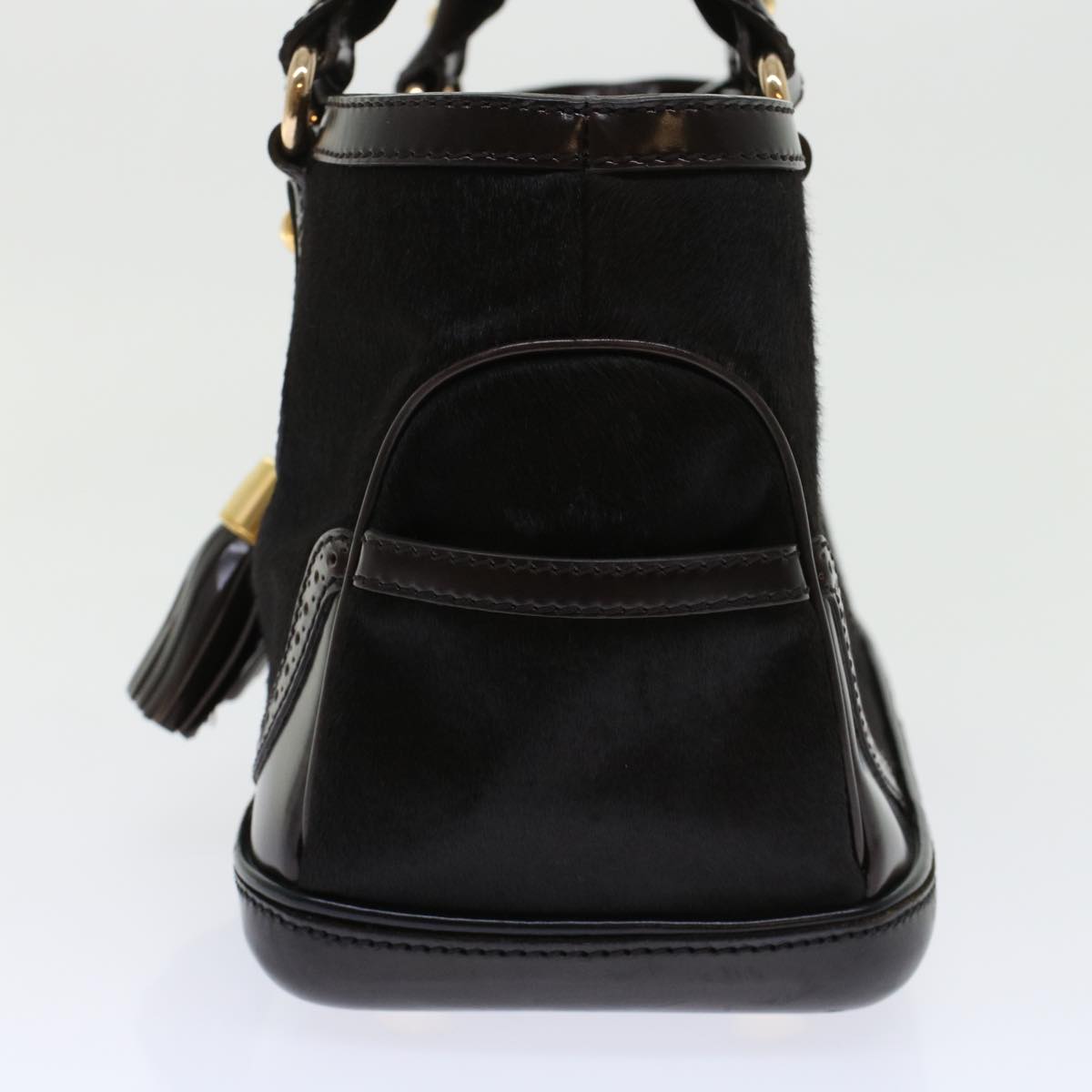 Luxury Hand Bag Enamel Harako Dark Leather Brown Travel Bag
