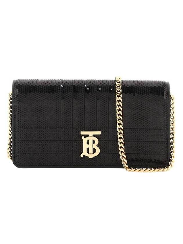 Burberry Luxury Women Lola Sequin Shoulder Bag Black Chain