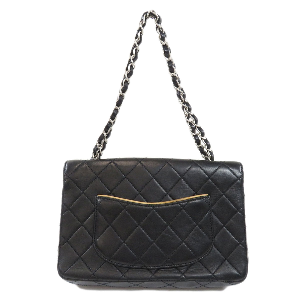Chanel Metal Fittings Handbag Lambskin Matelasse Silver