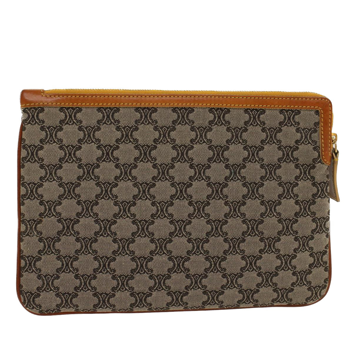 Luxury Paris Macadam Clutch Bag Beige Leather Canvas