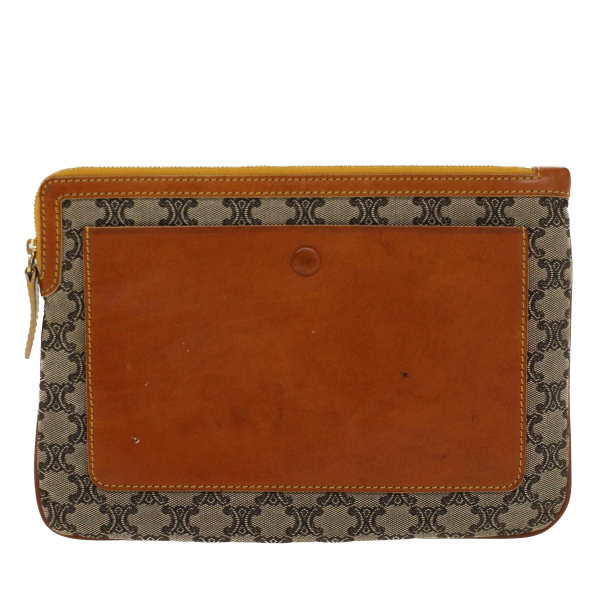 Luxury Paris Macadam Clutch Bag Beige Leather Canvas