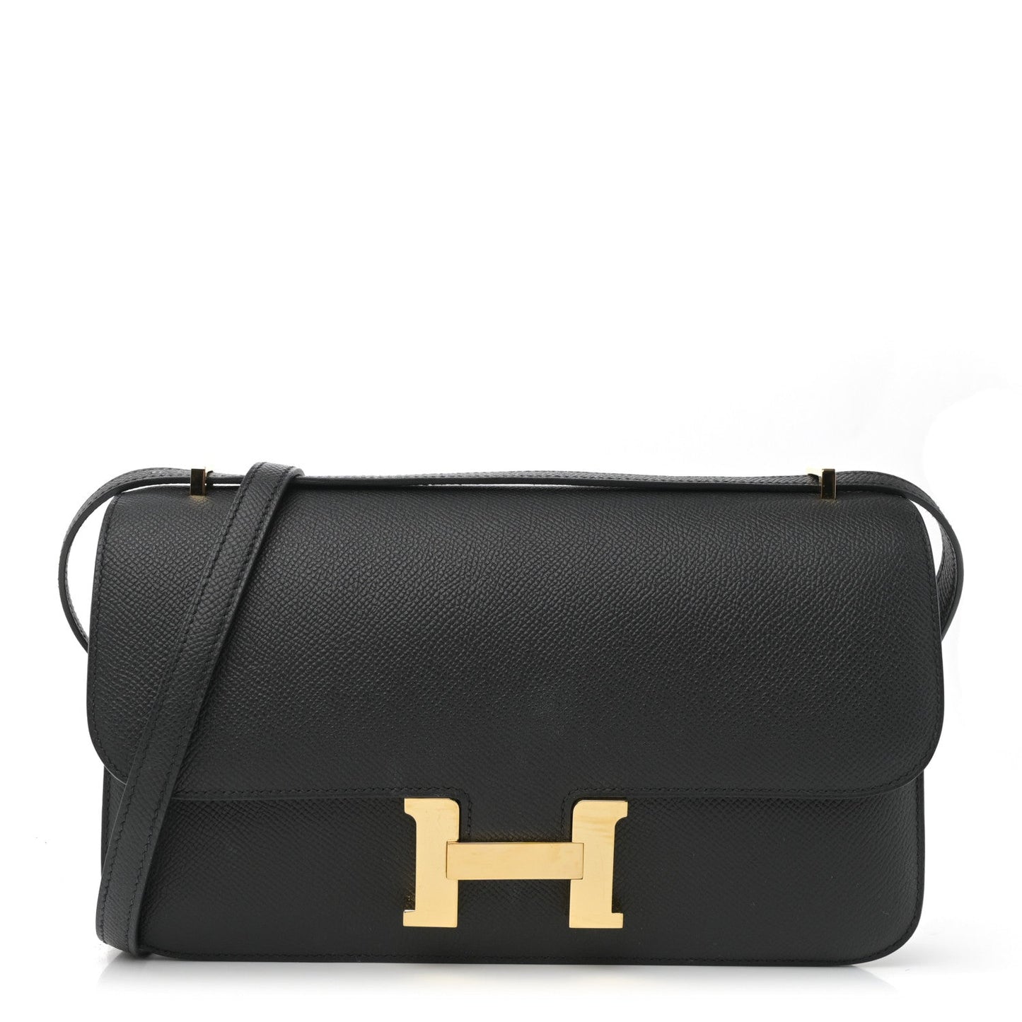 Hermes Epsom Constance Elan Handbag Black Travel Bag 25 Black 1757931