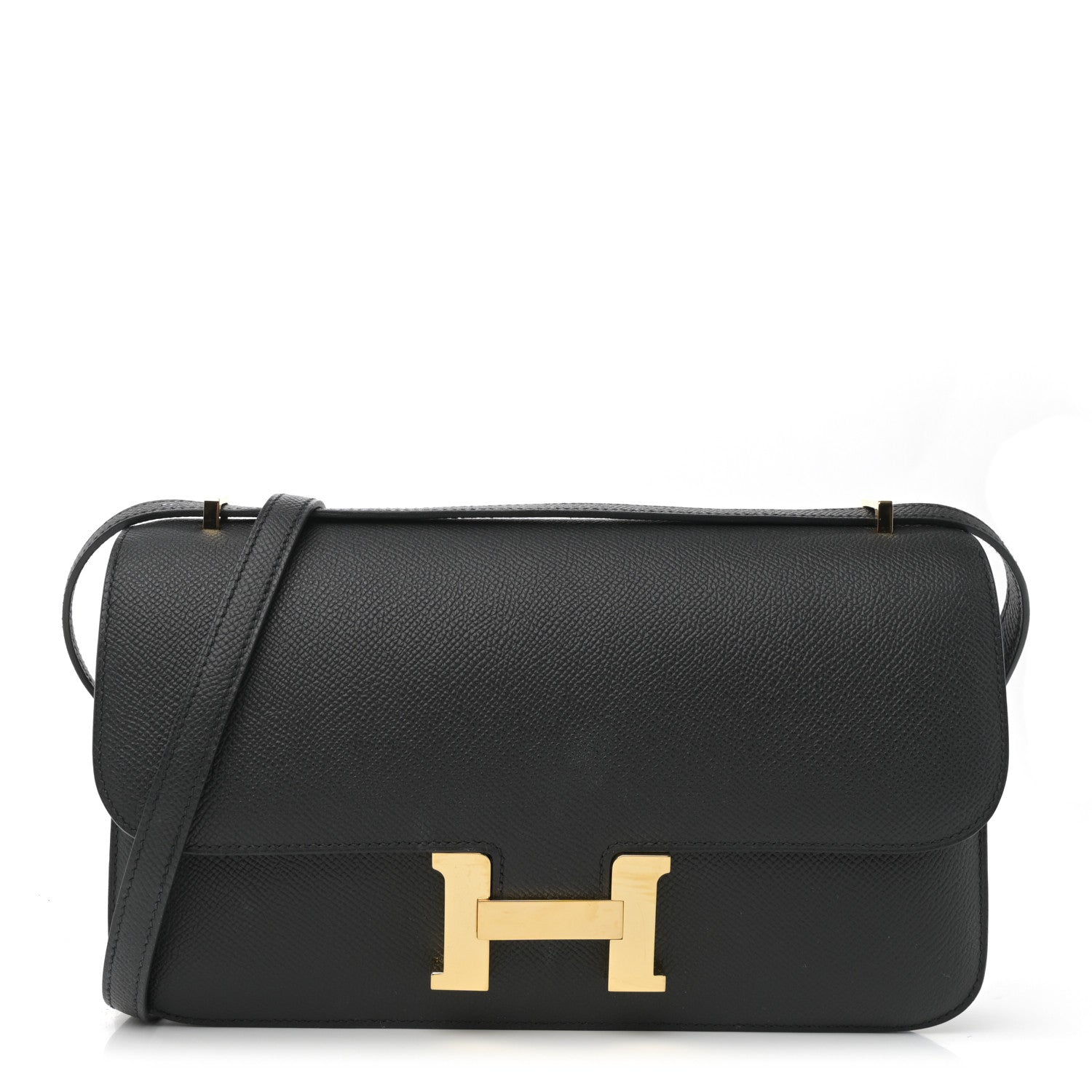 Hermes Epsom Constance Elan Handbag Black Travel Bag 25 Black 1757931