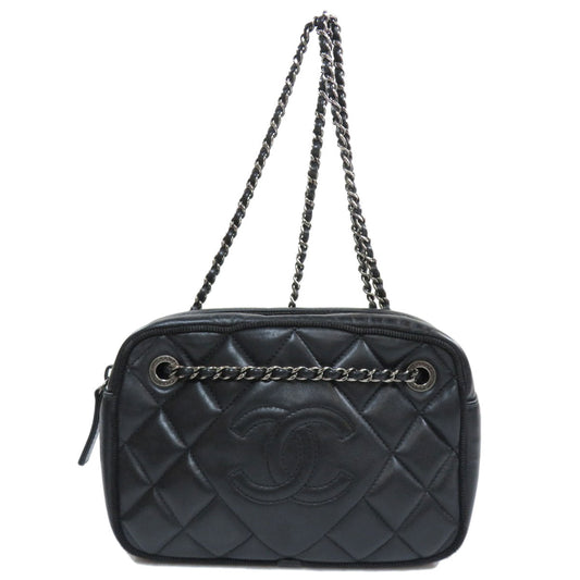 Chanel Shoulder Bag Lambskin Black Chain
