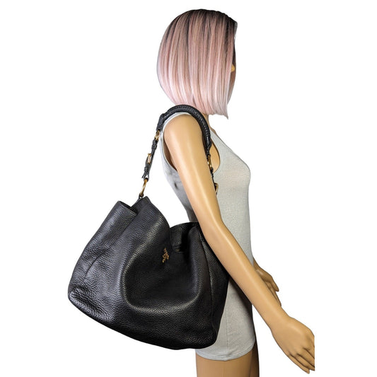 Prada Daino Side Pocket Hobo Vitello Shoulder Bag
