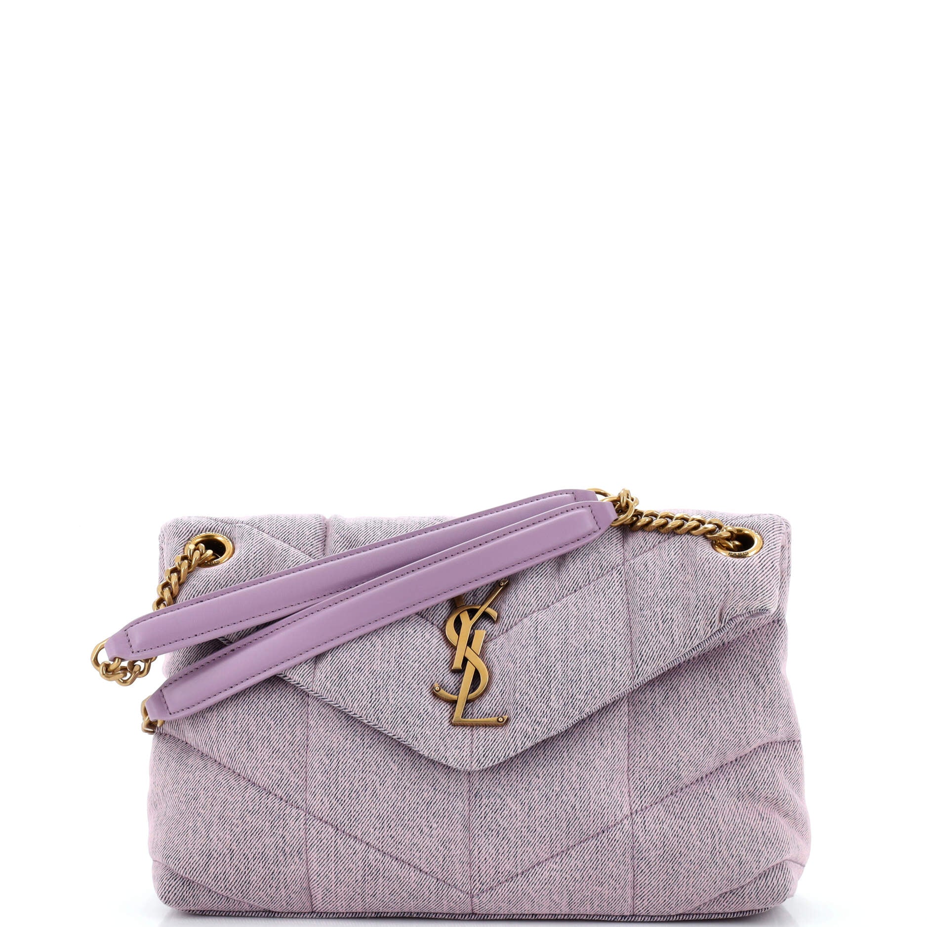 YSL Saint Laurent Saint Laurent Trending Loulou Puffer Shoulder Bag Denim Quilted