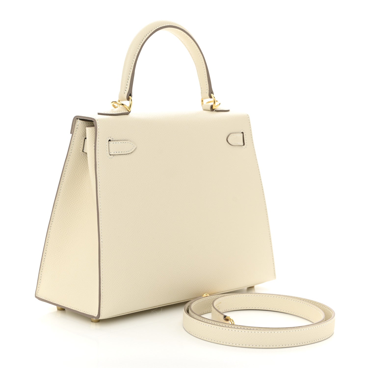 Hermes Epsom Kelly Sellier Craie Handbag Travel Bag