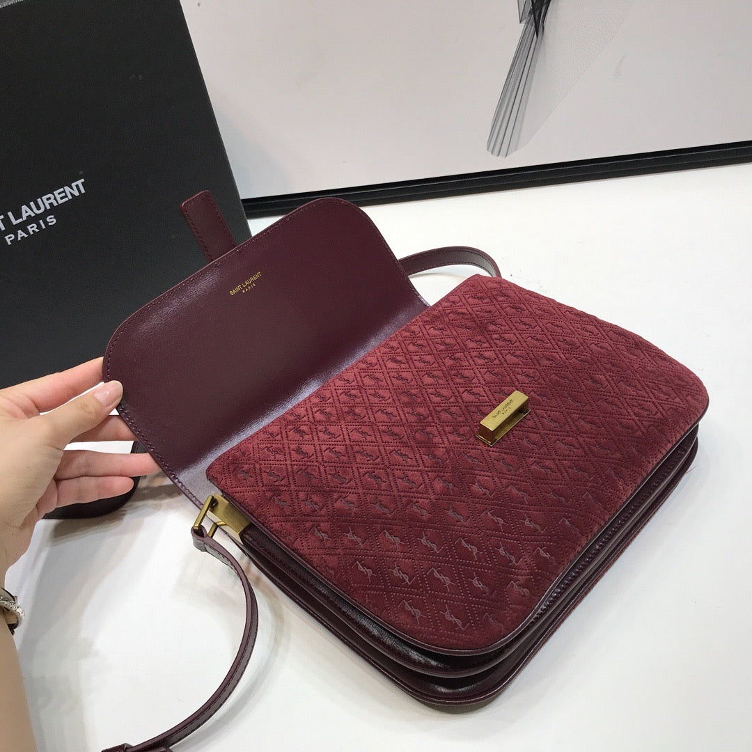 YSL Saint Laurent Le Monogramme Smooth Bungurdy 9in Canvas Small Satchel Bag