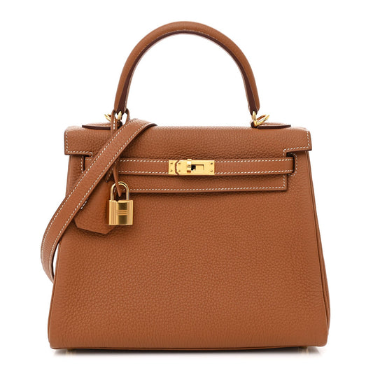 Hermes Togo Kelly Retourne Handbag Gold Travel Bag