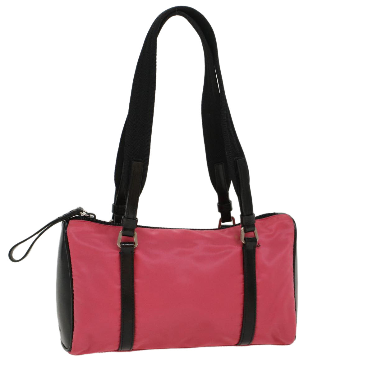 Prada Shoulder Bag Auth Leather Nylon Pink