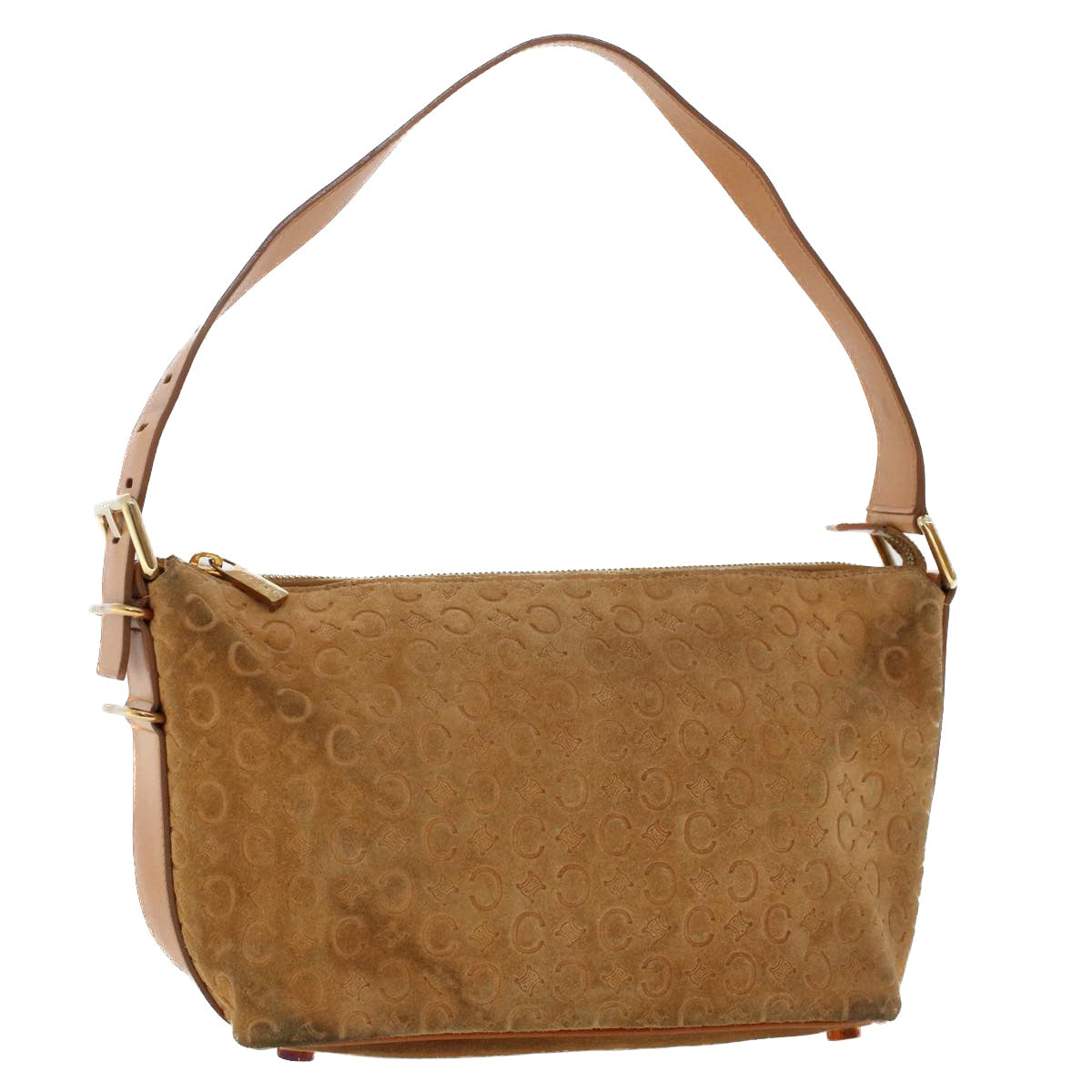 Luxury C Macadam Shoulder Bag Brown Leather Canvas