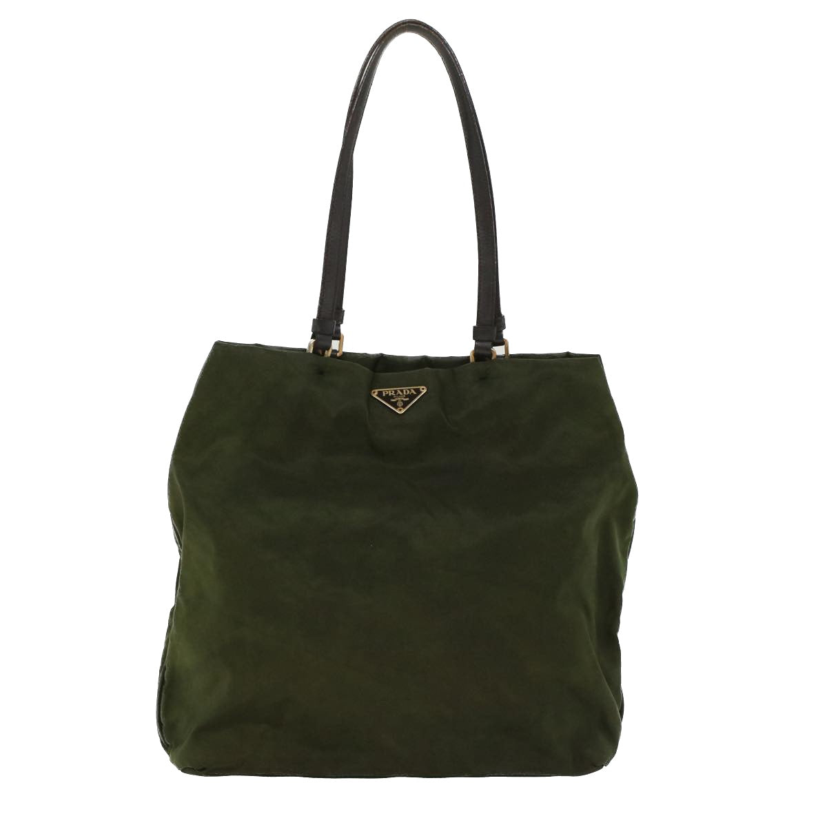 Prada Hand Bag Khaki Nylon Travel Bag Nylon Khaki 47526
