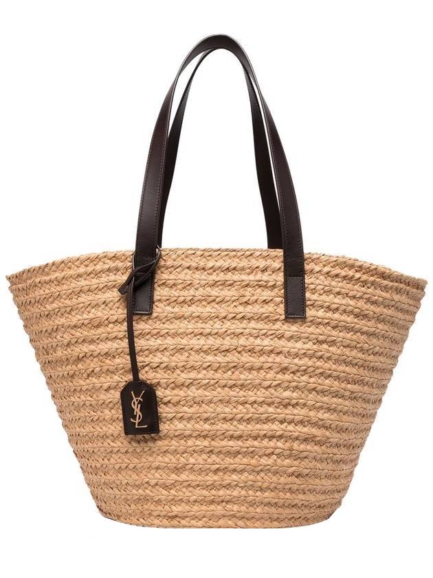 YSL Saint Laurent Saint Laurent Trending Panier Basket Tote Bag Raffia Beige