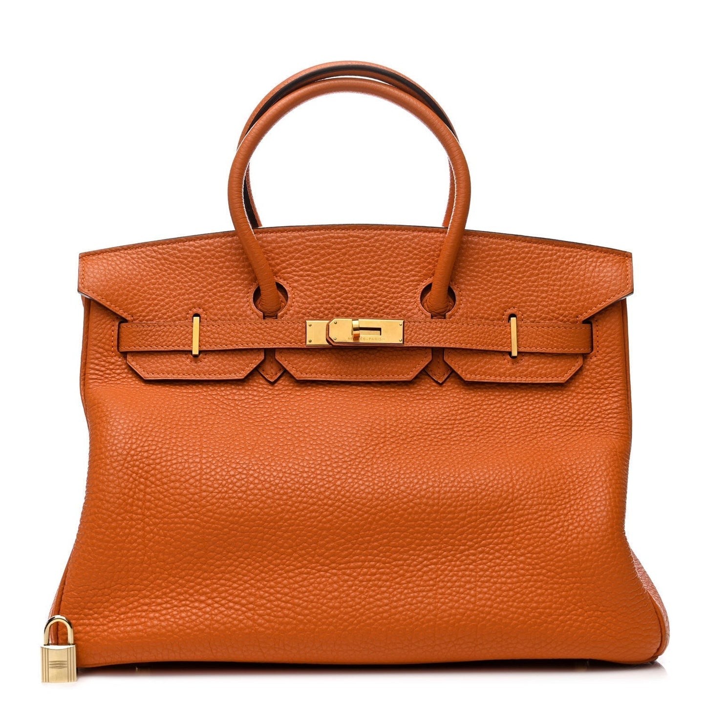 Hermes Fjord Birkin Handbag Orange Travel Bag
