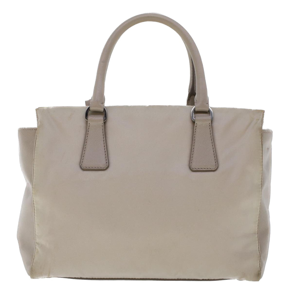 Prada Hand Bag Leather Nylon Gray Travel Bag