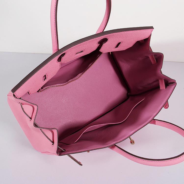Hermes Luxury Cm Birkin Bag Epsom Leather Pink Travel Bag