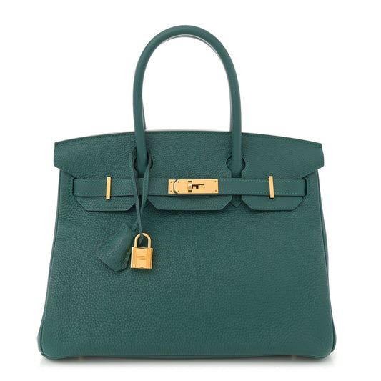Hermes Togo Birkin Malachite Handbag Travel Bag 30 Malachite 1740350