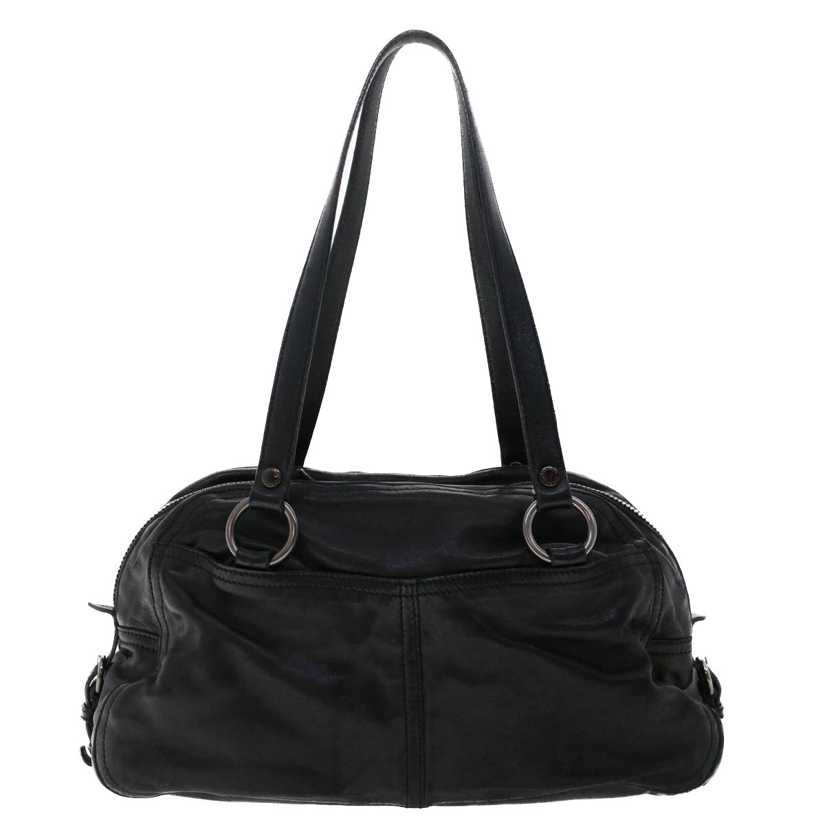 Prada Shoulder Bag Auth Leather Black