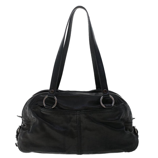 Prada Shoulder Bag Auth Leather Black