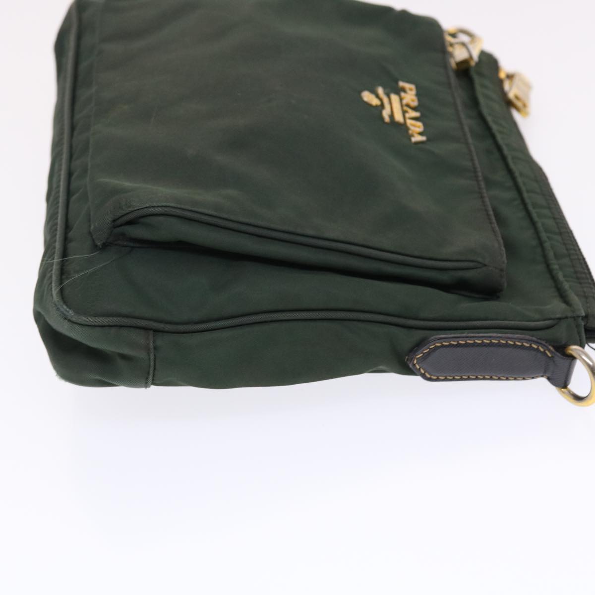 Prada Shoulder Bag Auth Nylon Green Green Auth 49588