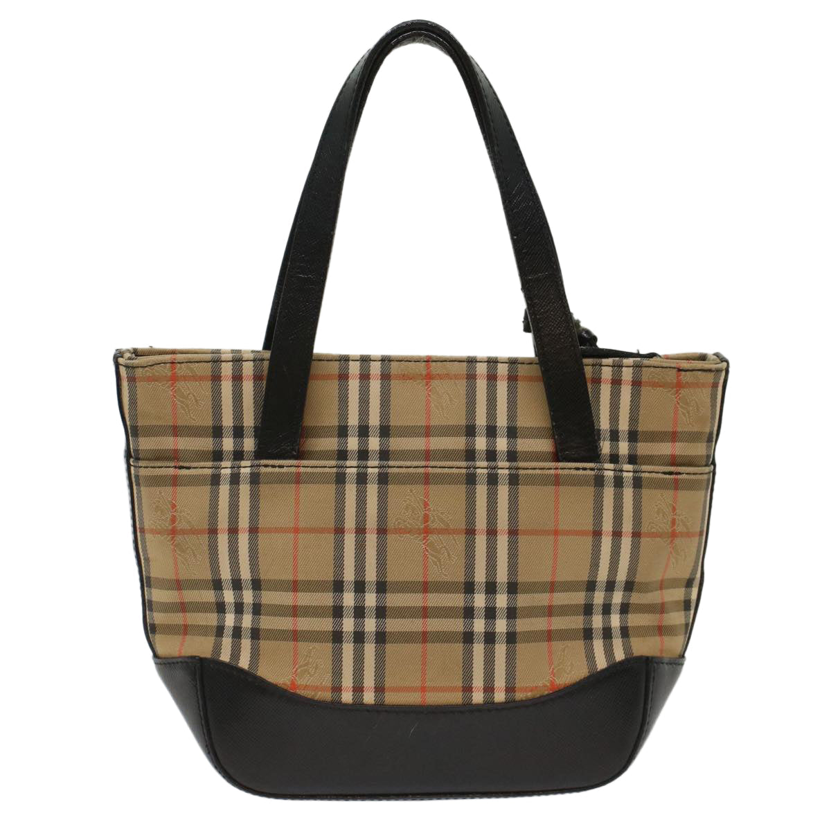 Burberry Luxury Nova Check Hand Bag Auth Leather Nylon Beige Travel Bag Beige Auth 49617