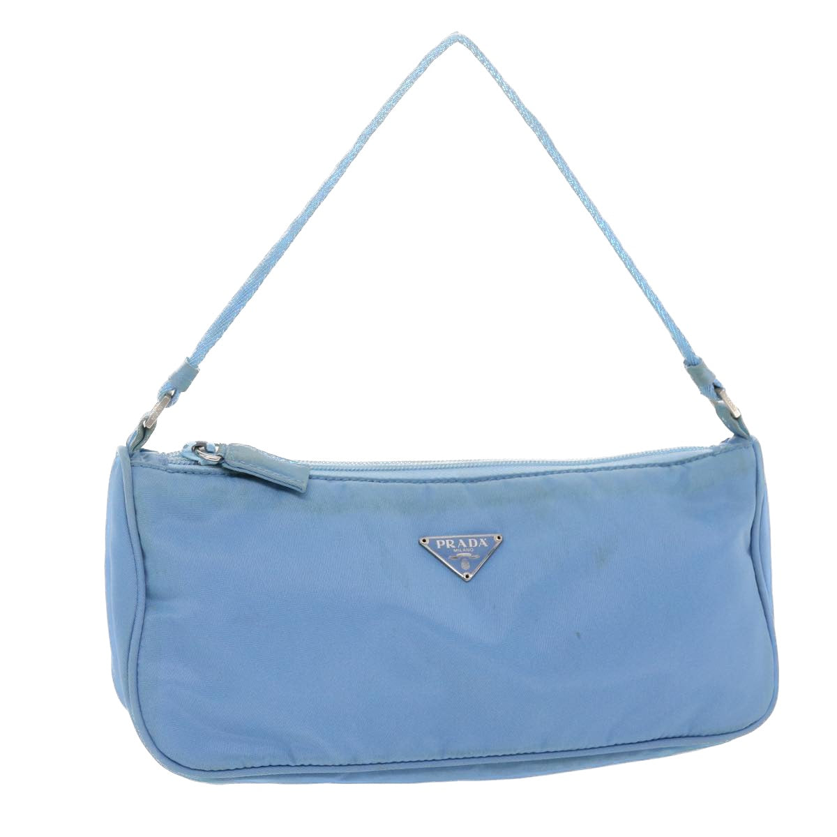 Prada Accessory Pouch Light Luxury Handbag Nylon Blue Clutch Bag