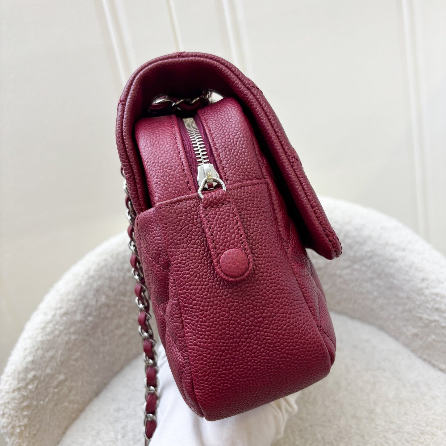 Chanel Easy Caviar Jumbo Flap Bag in Dark Red Caviar and SHW (Model: )