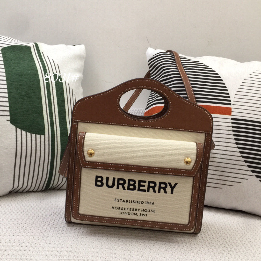 Top Quality Two Tone And Pocket Bag Canvas Brown Travel Bag 80393611 4798