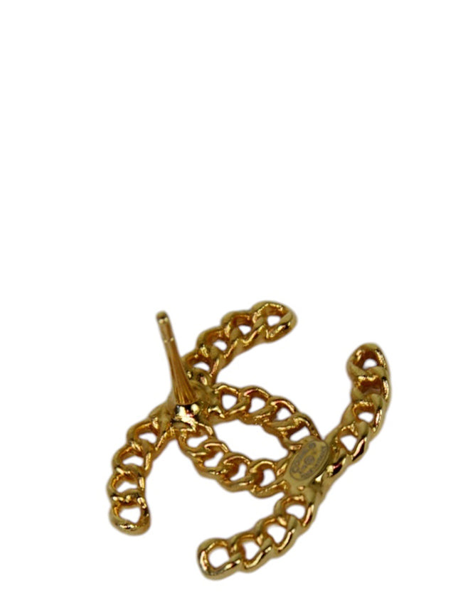 Chanel Metal Pearl CC Chain Link Earrings Jewelry